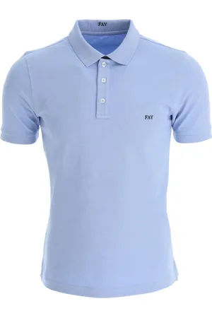 FAY Top, Herre, Blå, M, Uld, Polo Shirt