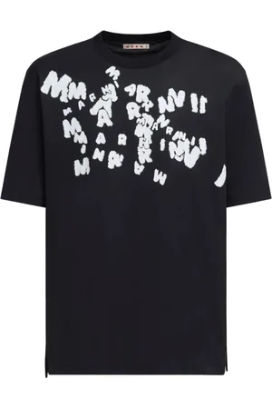 Marni Top, Herre, Sort, L, Bomuld, T-shirt med trykt logo