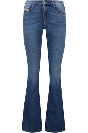 Diesel Jeans, Dame, Blå, W29 L30, Bomuld, D-Ebbey Bleu Délavé Bootcut Jeans