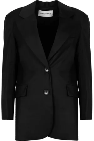 Silvian Heach Jakke, Dame, Sort, XS, Uld, Enkeltknappet blazer