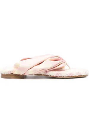 Burberry Sko, Dame, Flerfarvet, 41 EU, Satin, Hvide sandaler med ternet rem