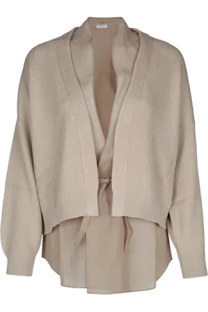 Brunello Cucinelli Strik, Dame, , L, Uld, Stilfuldt Strik Cardigan