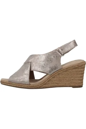 Clarks Sko, Dame, , 41 EU, Læder, Lafley Alaine Pewter Wedges