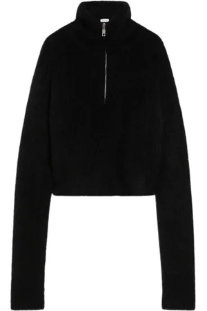 Sportmax Strik, Dame, Sort, XS, Uld, Alpaca Wool Boxy Striktrøje