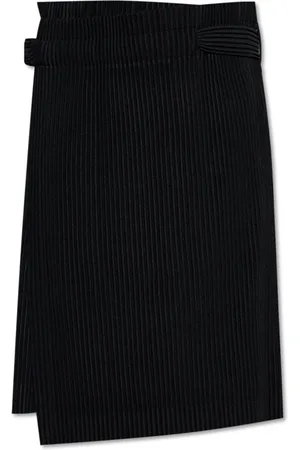 Issey Miyake Shorts, Herre, Sort, ONE SIZE, Polyester, Plisserede shorts med bælte