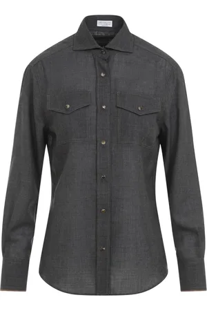 Brunello Cucinelli Bluser & Skjorter, Dame, Grå, XS, Uld, Grå Uldskjorte