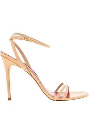 Carolina Herrera Sko, Dame, , 38 EU, Læder, Nude Laklæder Sandal med Krydsrem