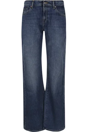 7 for all Mankind Jeans, Dame, Blå, W29, Uld, Blå Stilfulde Damer Bukser