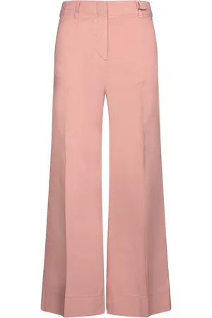Incotex Bukser, Dame, Lyserød, S, Bomuld, Rosa Wide-Leg Bomuld Poplin Bukser