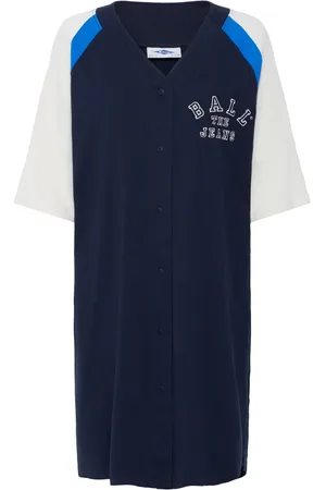 Ball Kjole, Dame, Blå, XS, Bomuld, Sporty Base Kjole med Logo Print