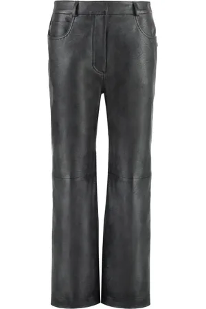 Stella McCartney Bukser, Dame, Sort, S, Læder, Faux læderbukser med flade lommer