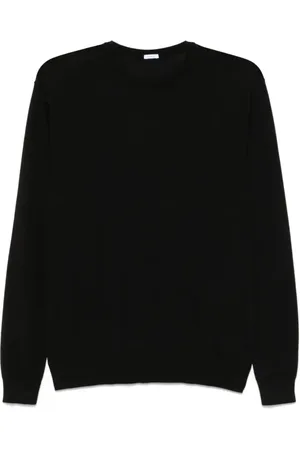 Malo Strik, Herre, Sort, 3XL, Uld, Sort Finstrikket Uldtrøje