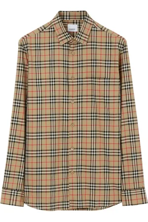Burberry Skjorte, Herre, Grå, M, Bomuld, Vintage Check Mønstret Grå Skjorte