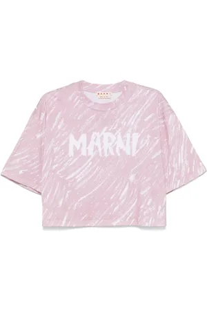 Marni Top, Dame, Lyserød, XS, Bomuld, Scribble Logo T-shirt