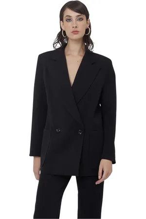 Silvian Heach Jakke, Dame, Sort, M, Polyester, Oversized Dobbeltradet Blazer