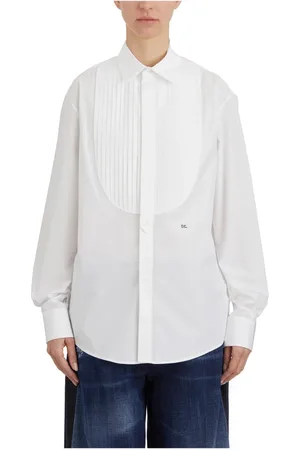 Dsquared2 Bluser & Skjorter, Dame, Hvid, XS, Bomuld, Cotton Tuxedo Shirt