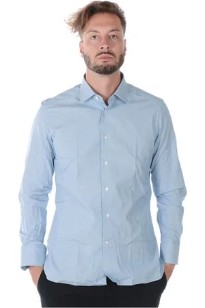 Ermenegildo Zegna Skjorte, Herre, Blå, M, Bomuld, Trofeo Comfort Skjorte