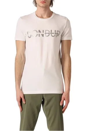 Dondup Top, Herre, Hvid, 2XL, Bomuld, Printed T-Shirt