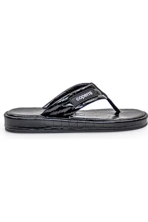 COPERNI Sko, Dame, Sort, 40 EU, Læder, Krokodille-prægede læder flip-flops