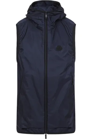 Moncler Jakke, Herre, Blå, XL, Uld, Blå Jakke Stilfuldt Design Lagdeling Casual