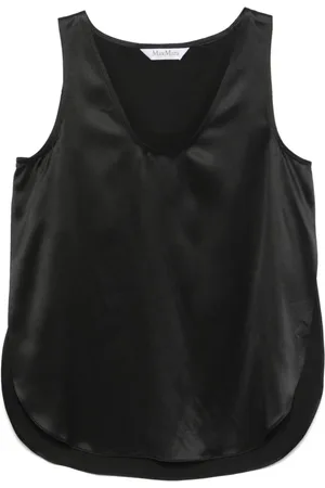 Max Mara Top, Dame, Sort, XS, Tyl, Pure Top Elegant Style