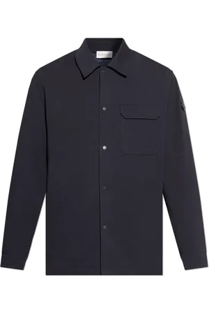 Moncler Skjorte, Herre, Blå, XL, Bomuld, Skjorte med lomme