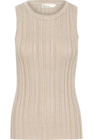 Karen by Simonsen Strik, Dame, , M, Uld, Slim-fit Tank Top Simply Taupe