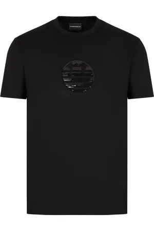 Emporio Armani Top, Herre, Sort, L, Bomuld, Sequin-dekoreret T-shirt