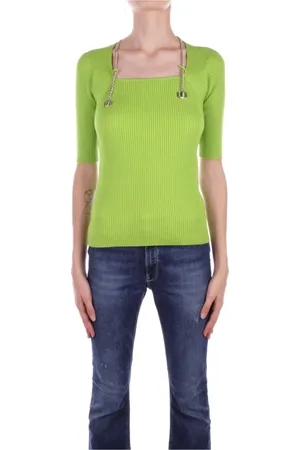 Liu Jo Strik, Dame, Grøn, XS, Grøn sweater med udskæringsdetaljer