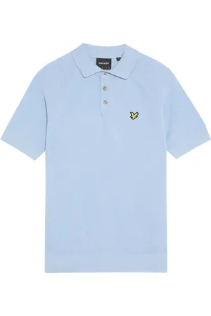 Lyle & Scott Top, Herre, Blå, XS, Bomuld, Linen Blend Strikket Polo