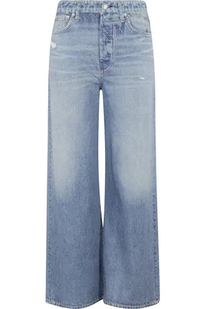 RAG&BONE Jeans, Dame, Blå, W29, Bomuld, Højtaljet Brede Ben Jeans