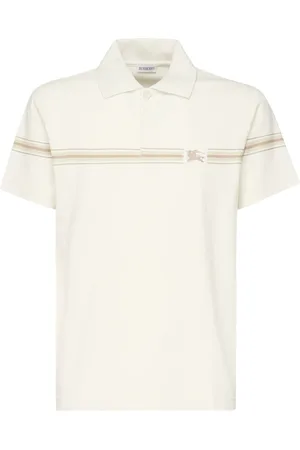 Burberry Top, Herre, Hvid, XL, Bomuld, Hvid Polo Shirt med Hestemotiv