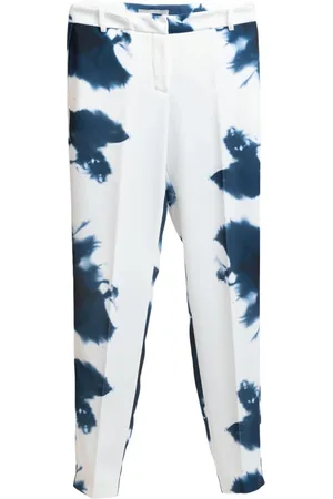 ERMANNO SCERVINO Bukser, Dame, Hvid, S, Bomuld, Tie-Dye Print Chinos
