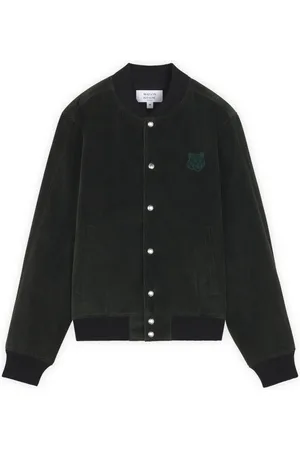 Maison Kitsuné Jakke, Herre, Grøn, M, Bomuld, Logo Front Button Jacket