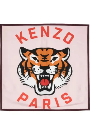 Kenzo Tilbehør, Dame, Lyserød, ONE SIZE, Lucky Tiger Silketørklæde