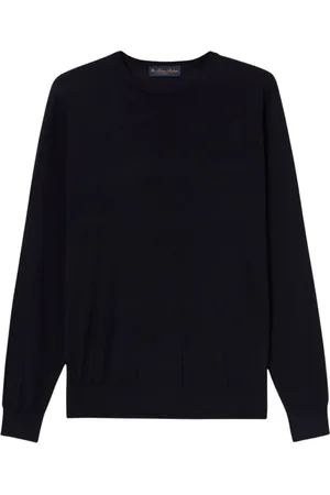 Brooks Brothers Strik, Herre, Blå, 2XL, Uld, Merinould Crewneck Sweater