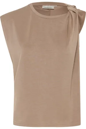 Karen by Simonsen Top, Dame, , L, Uld, Elegant Top med Knude Detalje