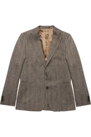 Brooks Brothers Jakke, Herre, Brun, 3XL, Uld, Uld-blanding Blazer