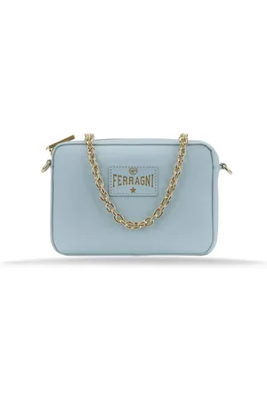 Chiara Ferragni Taske, Dame, Blå, ONE SIZE, Uld, Skuldertaske med lynlås