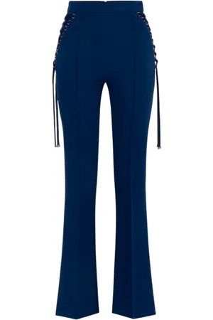 Elisabetta Franchi Bukser, Dame, Blå, M, Polyester, Flared bukser med elegant silhuet