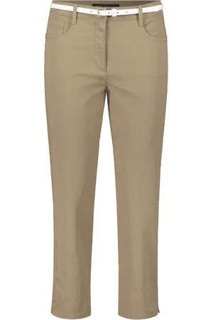 Betty Barclay Bukser, Dame, Grøn, 2XL, Slim Fit Sommerbukser med Bælte