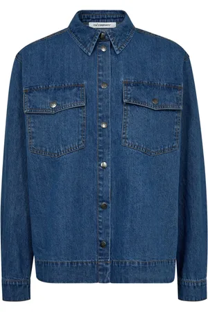 Co`Couture Bluser & Skjorter, Dame, Blå, M, Denim, Denim Skjorte Bluse med Store Lommer