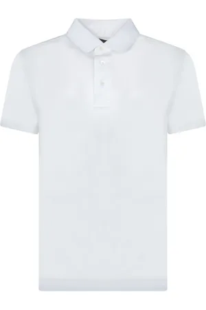 Emporio Armani Top, Herre, Hvid, XL, Bomuld, Hvid Polo Shirt Minimalistisk Stil