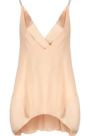 Fabiana Filippi Top, Dame, Lyserød, 2XS, Satin, Satin V-Neck Tank Top