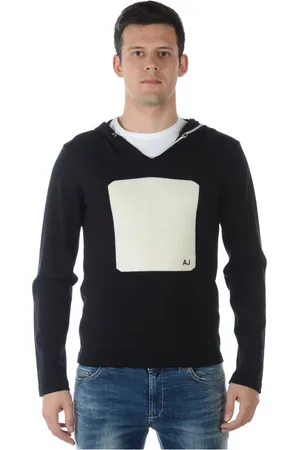 Emporio Armani Sweathshirts & Hoodies, Herre, Sort, XL, Uld, Hyggelig Striktrøje