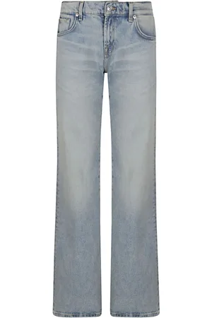 7 for all Mankind Jeans, Dame, Blå, W29, Bomuld, Lyseblå Sahara Flare Jeans