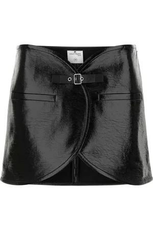 Courrèges Nederdel, Dame, Sort, S, Ellipse Vinyl Mini Skirt
