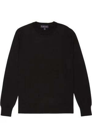 Brooks Brothers Strik, Herre, Sort, M, Bomuld, Supima Cotton Crewneck Sweater