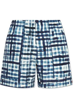 Bottega Veneta Shorts, Herre, Blå, S, Bomuld, Shorts med ternet mønster