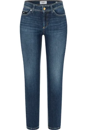 Cambio Jeans, Dame, Blå, XL, Bomuld, Sofistikeret Mørk Brugt Piper Short Jeans